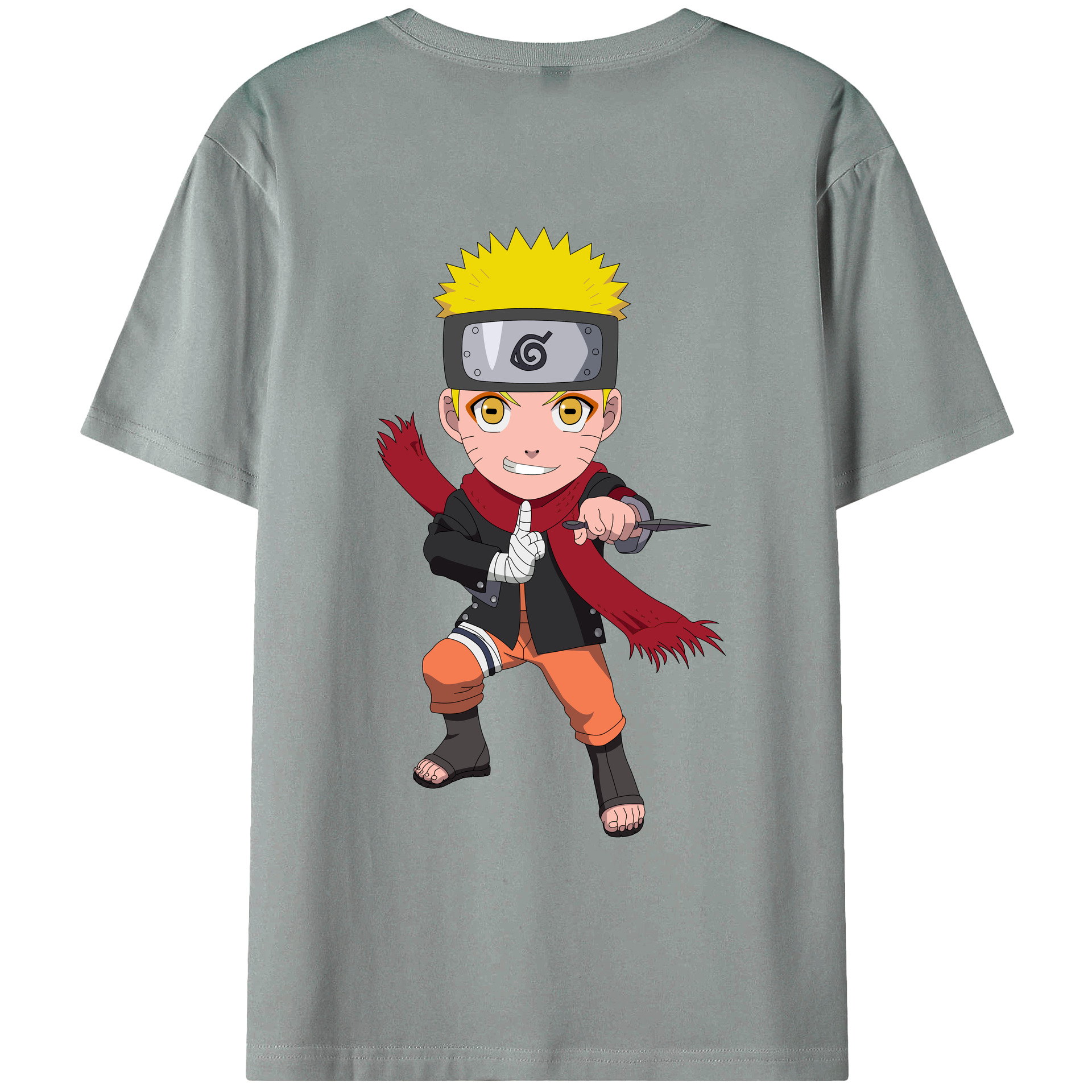 （画像用） NARUTO -ナルト- うずまき ナルト Uzumaki Naruto 綿100％ メンズ半袖Tシャツ（バックプリント） 通気性
